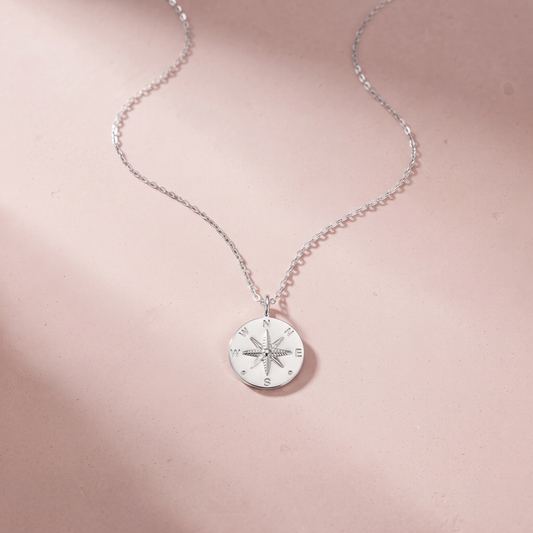Silver Compass Pendant