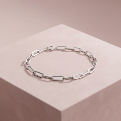 Silver Minimal Link Bracelet
