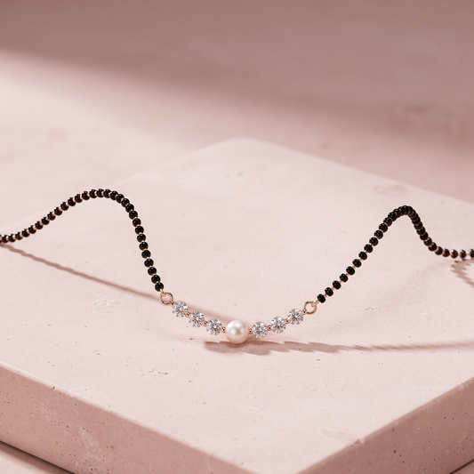 Rose Gold Plated Silver Aura Mangalsutra