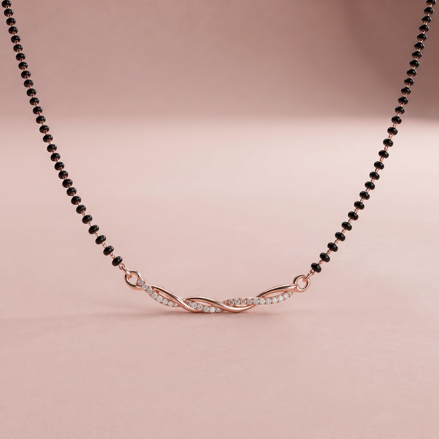 Rose Gold Plated Silver Minimalist Daily Wear Mangalsutra