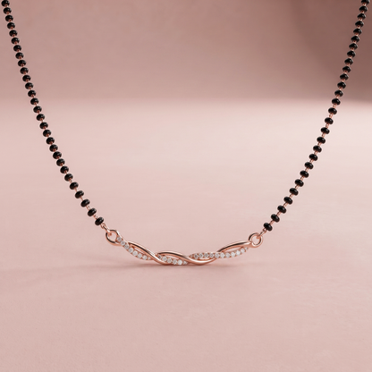 Rose Gold Plated Silver Minimalist Daily Wear Mangalsutra