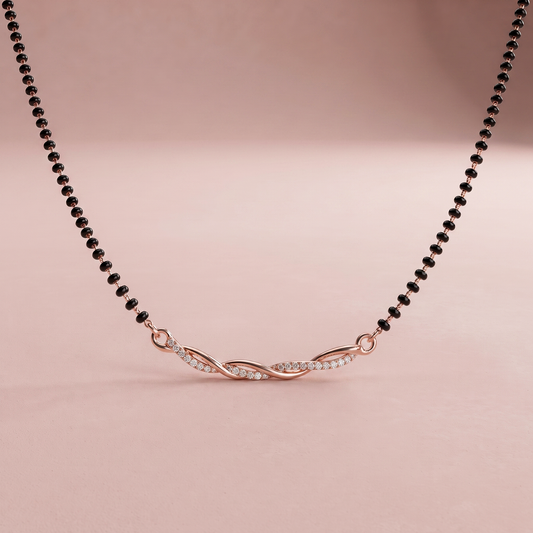 Rose Gold Plated Silver Minimalist Daily Wear Mangalsutra