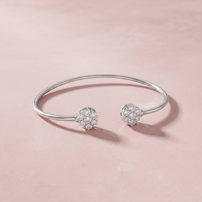 Silver Twin Circle Elegant Bracelet