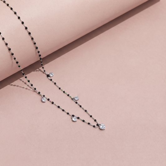 Silver Heart Glow Mangalsutra