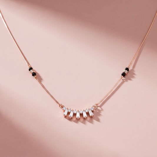 Rose Gold Plated Dewdrop Mangalsutra