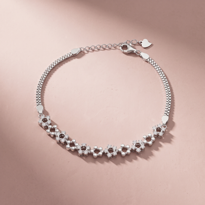 Silver Luna petal lace bracelet