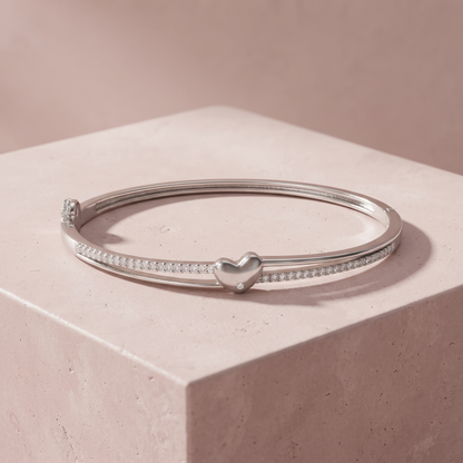 Silver Heartline Modern Bracelet