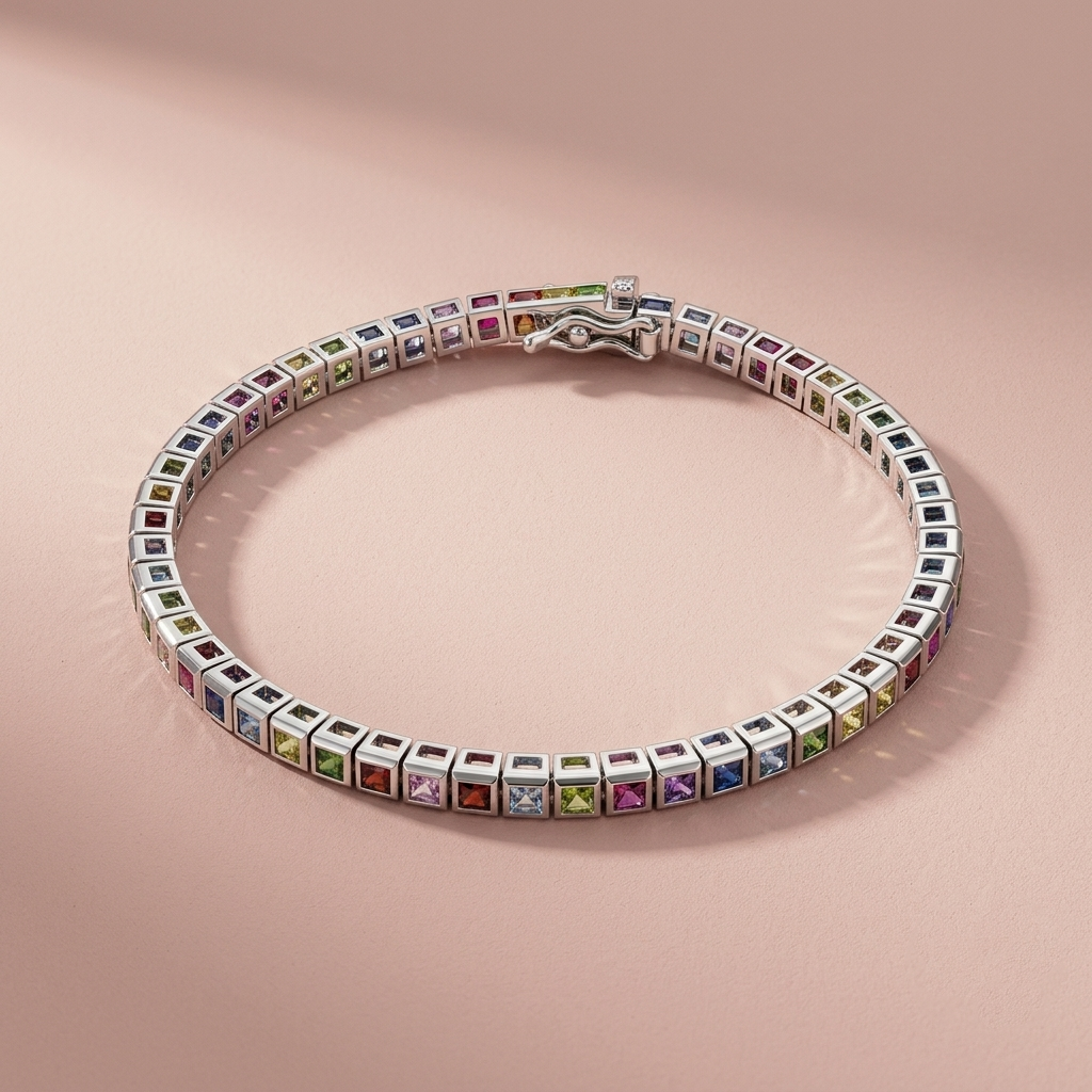 Silver Rainbow Spectrum  Bracelet