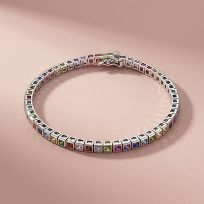 Silver Rainbow Spectrum  Bracelet
