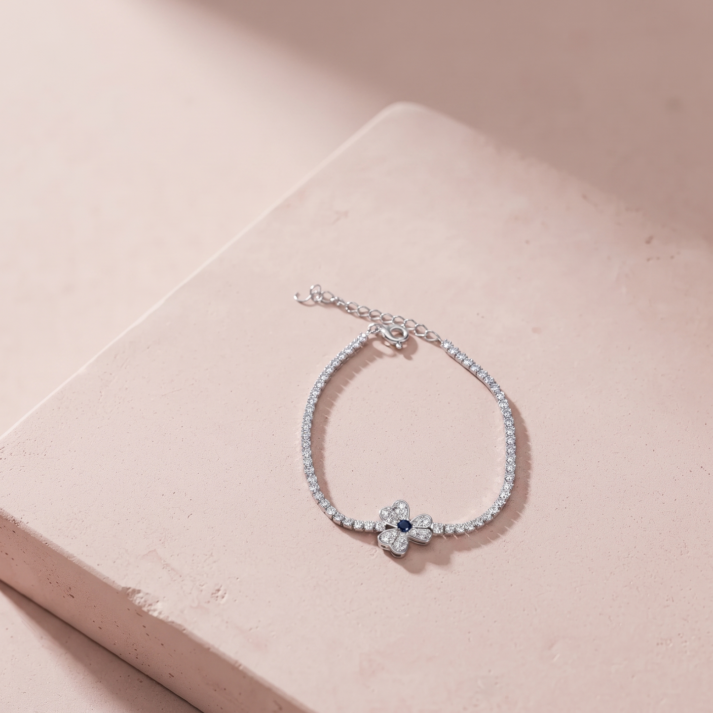 Silver Midnight Flower Bracelet