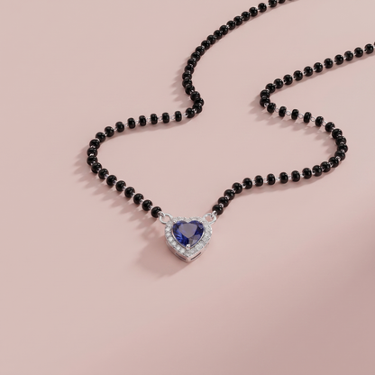 Silver Teardrop Blue Mangalsutra