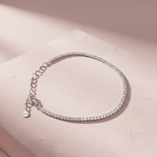 Silver Crystal Tennis Bracelet