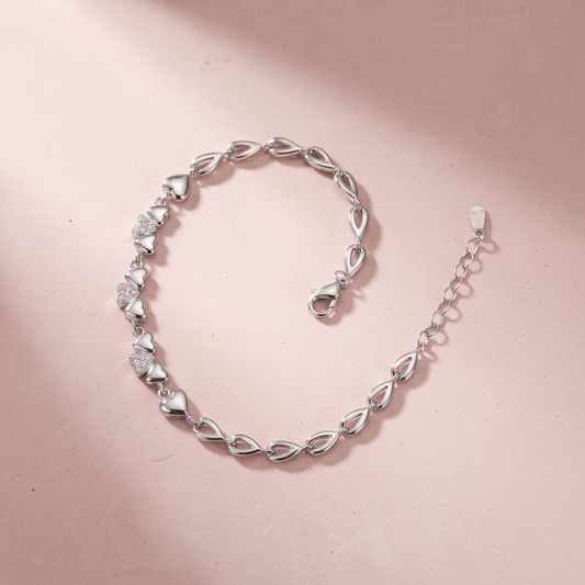 Silver Linked in Love Bracelet
