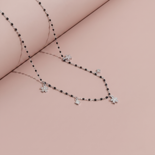 Silver Sunflower Spark Mangalsutra