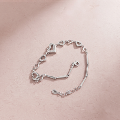 Silver Infinity Hearts Bracelet