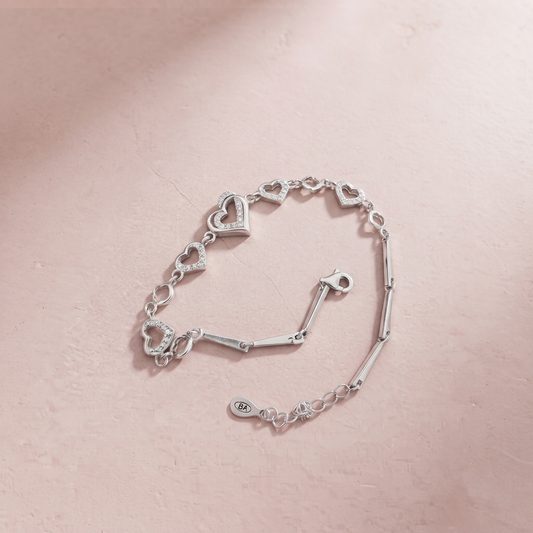 Silver Infinity Hearts Bracelet
