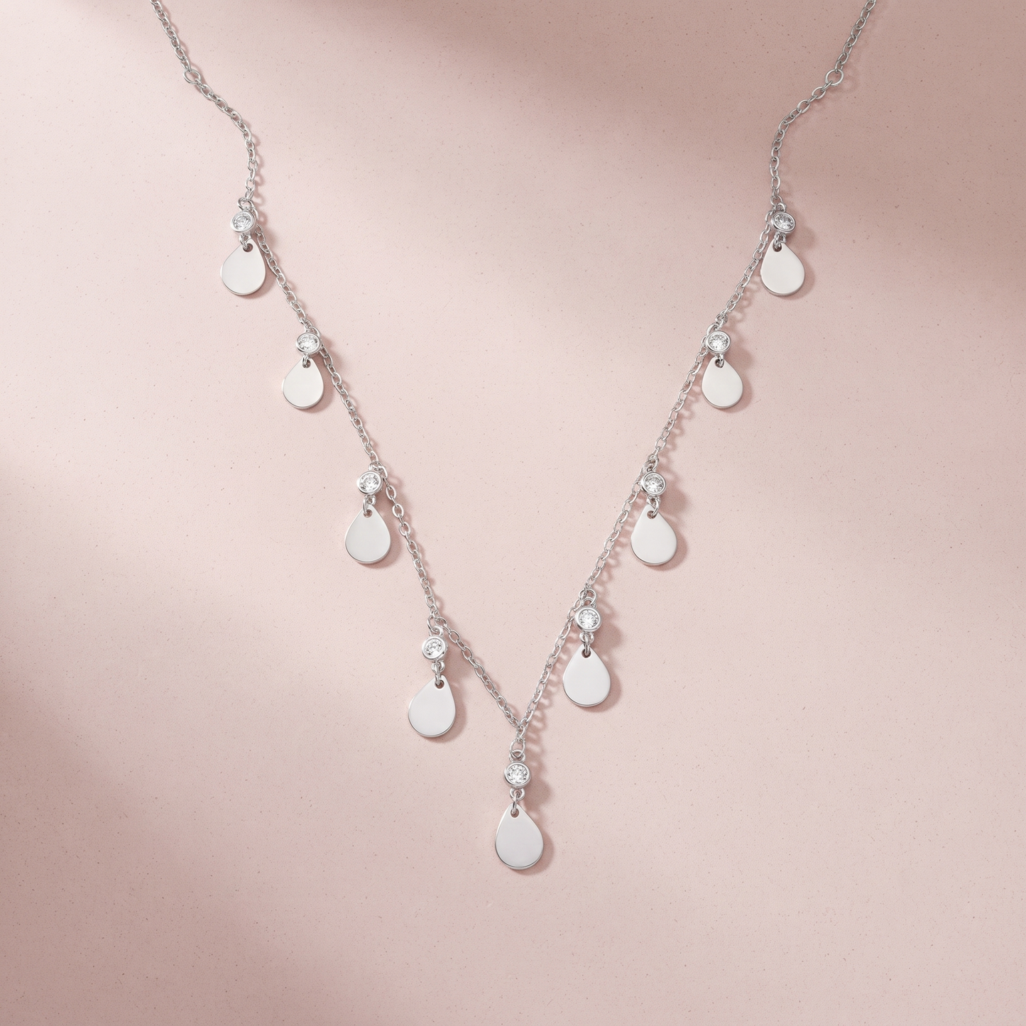 Silver Shade Teardrop Necklace