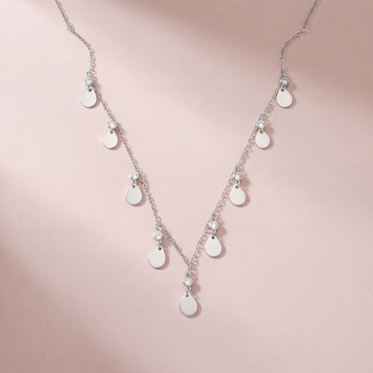 Silver Shade Teardrop Necklace