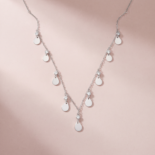 Silver Shade Teardrop Necklace