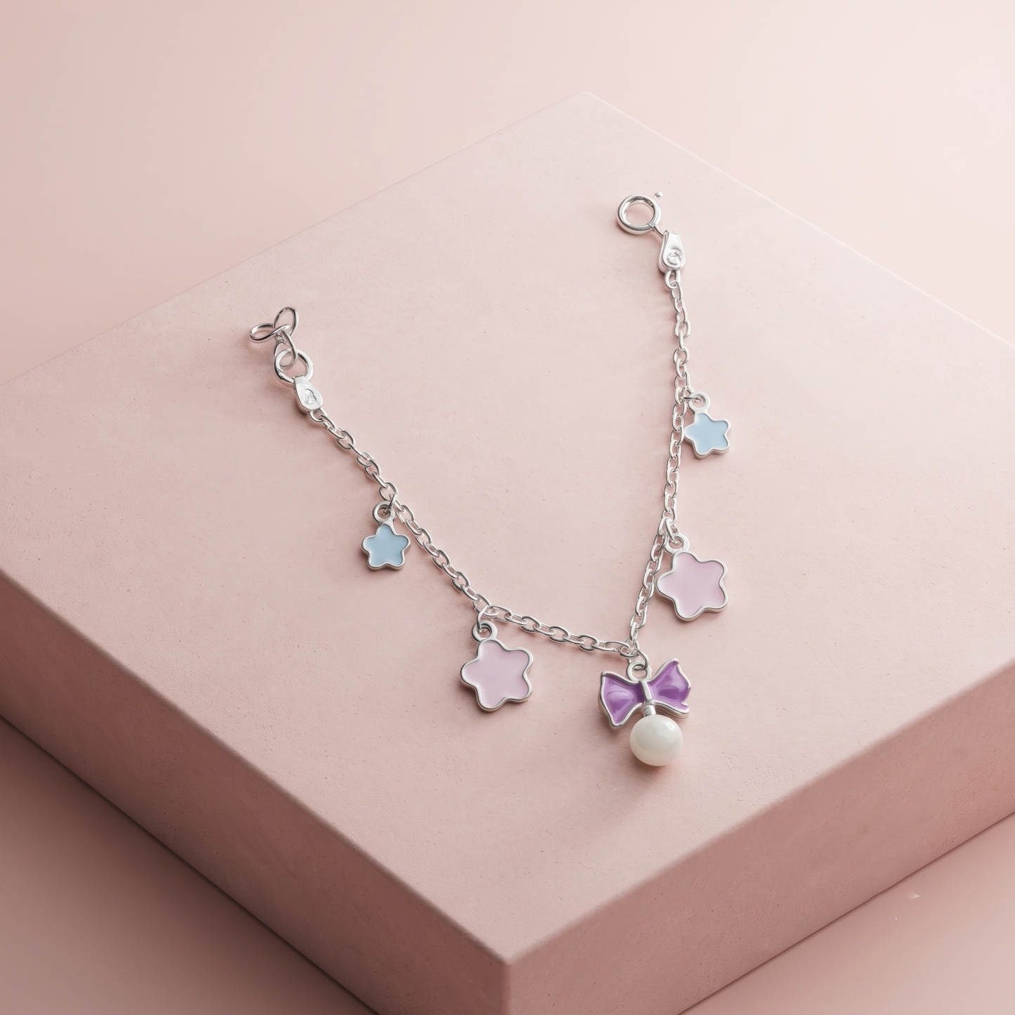 Silver Twinkle Bow Baby Bracelet
