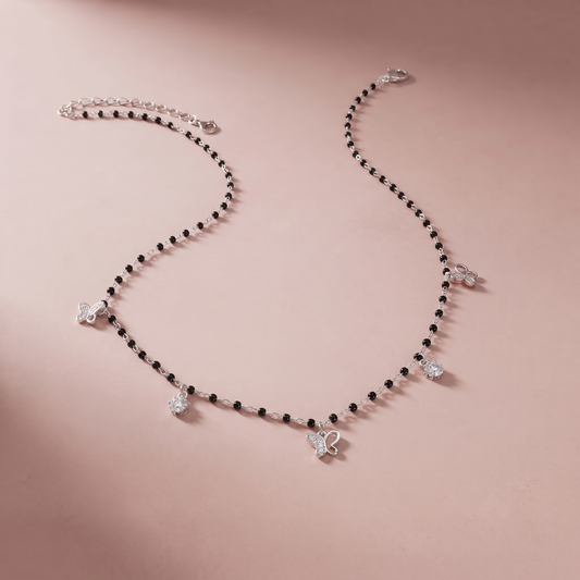 Silver Butterfly Blossom Mangalsutra
