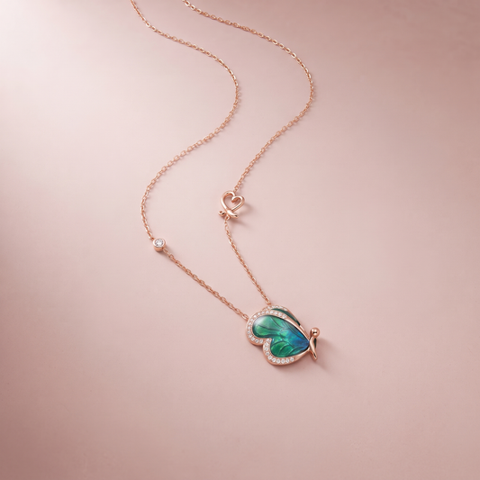 Rose Gold Plated Forest Wings Necklace