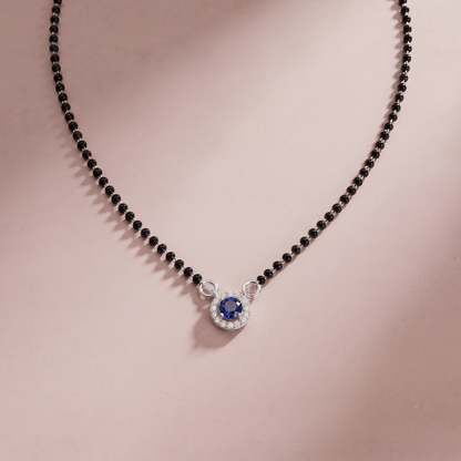 Silver Blue Stone Mangalsutra