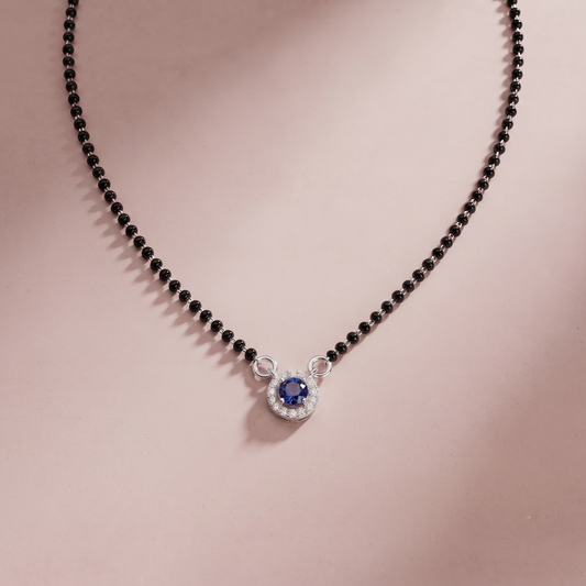 Silver Blue Stone Mangalsutra