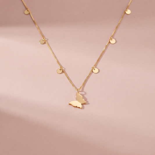 Gold Plated Butterfly Celeste Chain Necklace