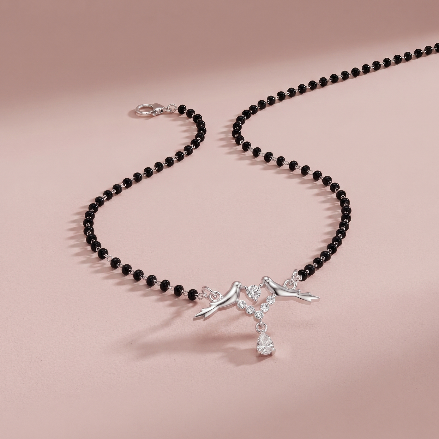 Silver LoveBirds Pendant Mangalsutra