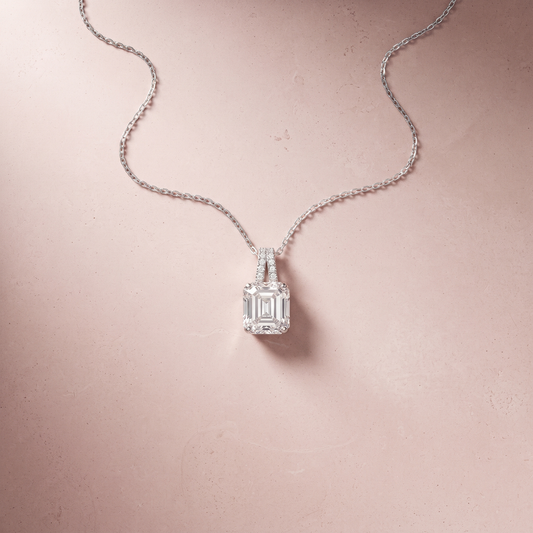 Silver Diamond Square necklace