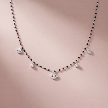 Silver Elegant Evileye & Spark Mangalsutra