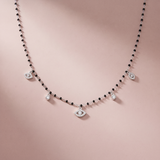 Silver Elegant Evileye & Spark Mangalsutra