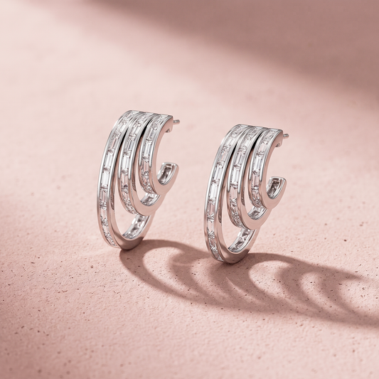 Silver Waterfall Earrings