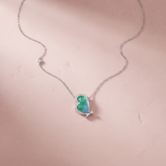Silver  Forest Wings Necklace