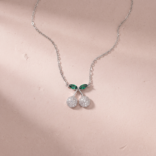 Silver Cherry Necklace