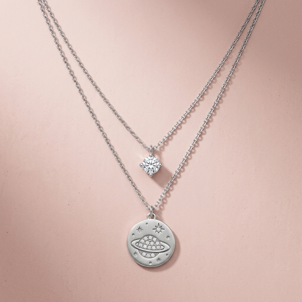 Silver Cosmic Orbit Pendant