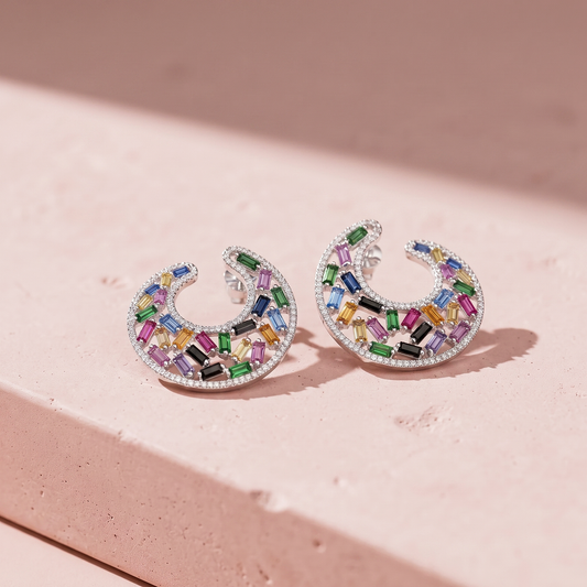 Silver Sterling Rainbow Earring