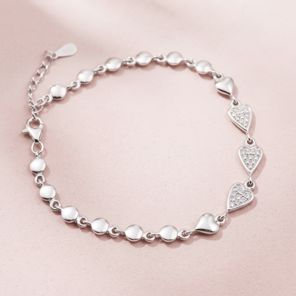Silver Trio Spark heart bracelet