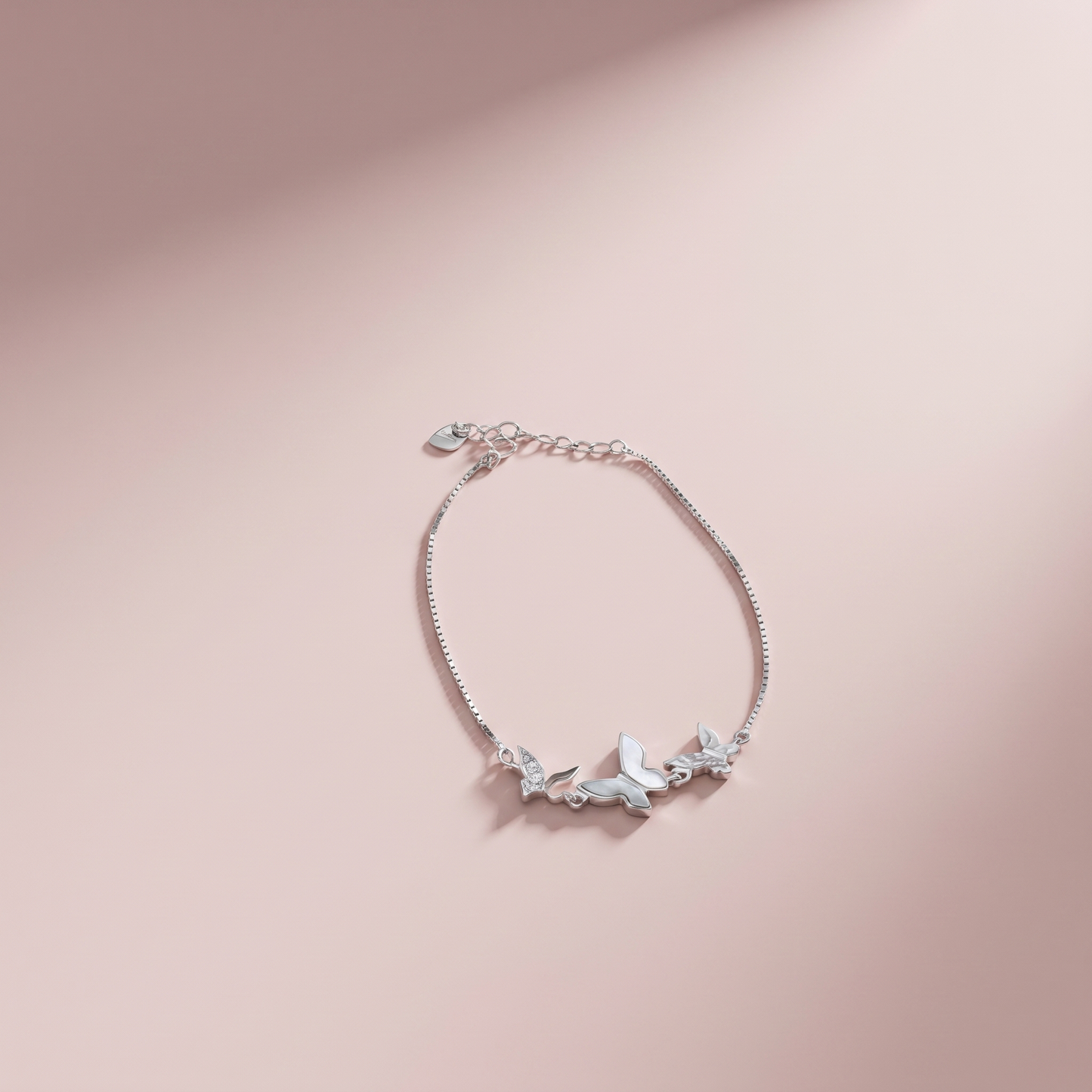 Silver Crystal Butterfly Friendship Bracelet