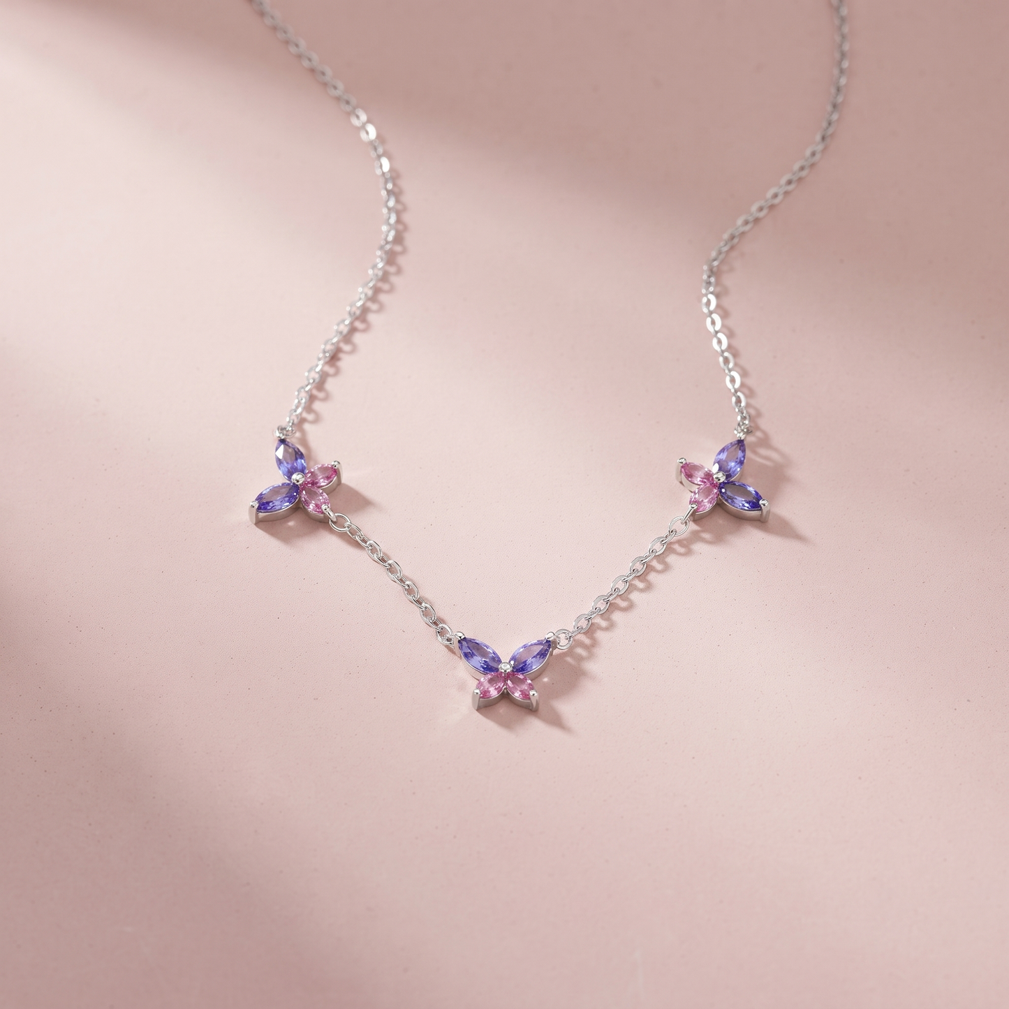 Silver Lilac Wings Necklace
