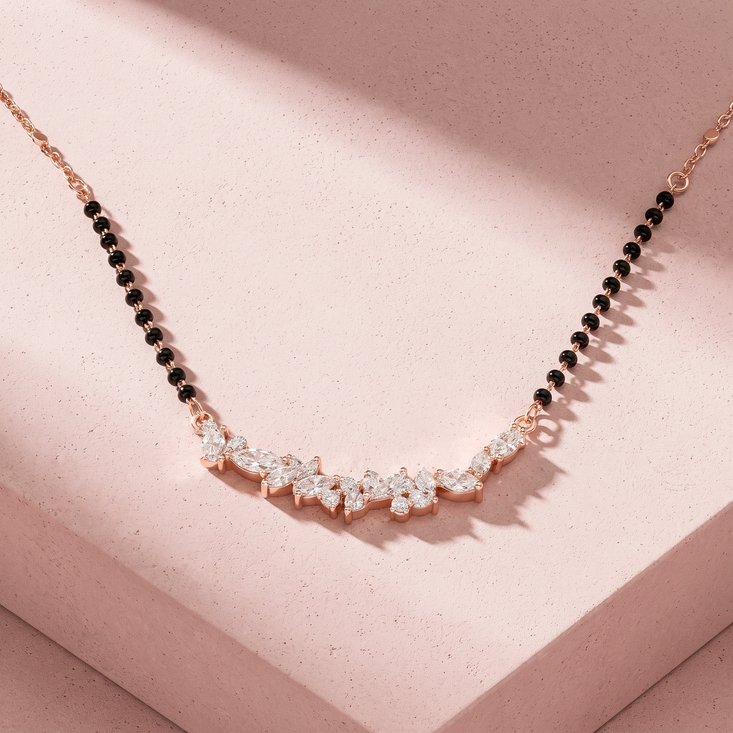 Rose Gold Plated Silver Drop Mangalsutra