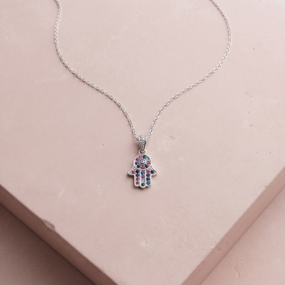 Silver Mystic Hamsa Pendant
