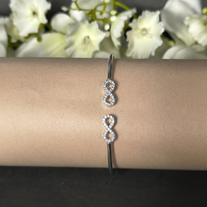 Silver Infinity Cuff Bracelet