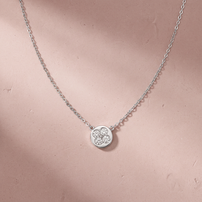 Silver Starlight Zircon Circle Necklace