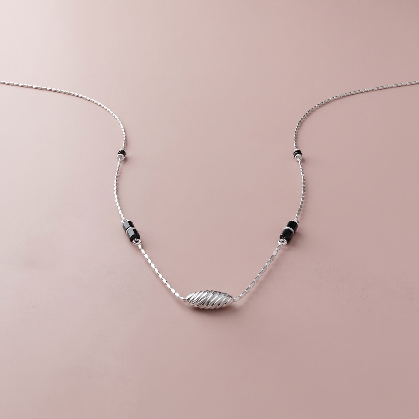 Silver Aurora Beads Mangalsutra