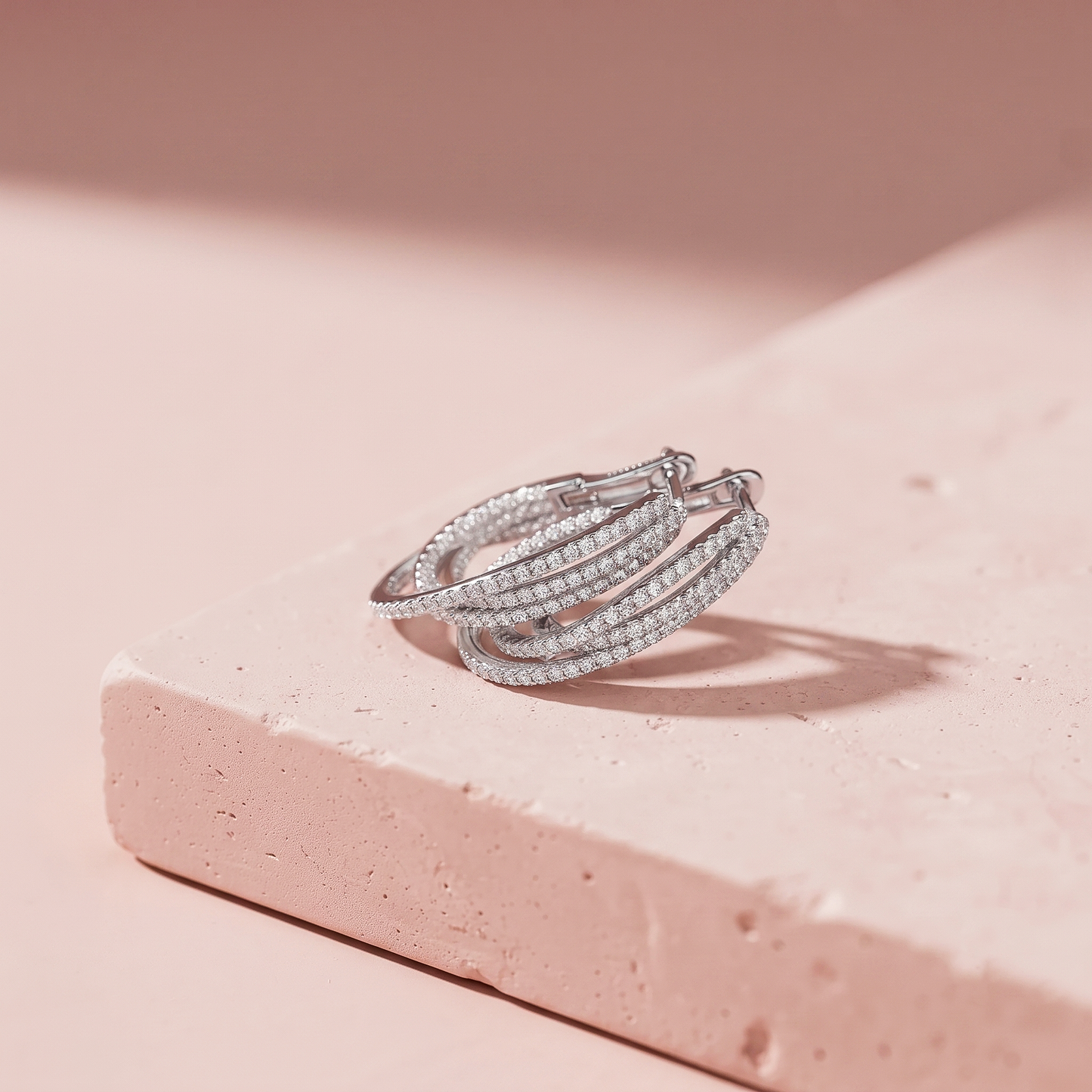 Silver Modern Luxe Hoop Earrings