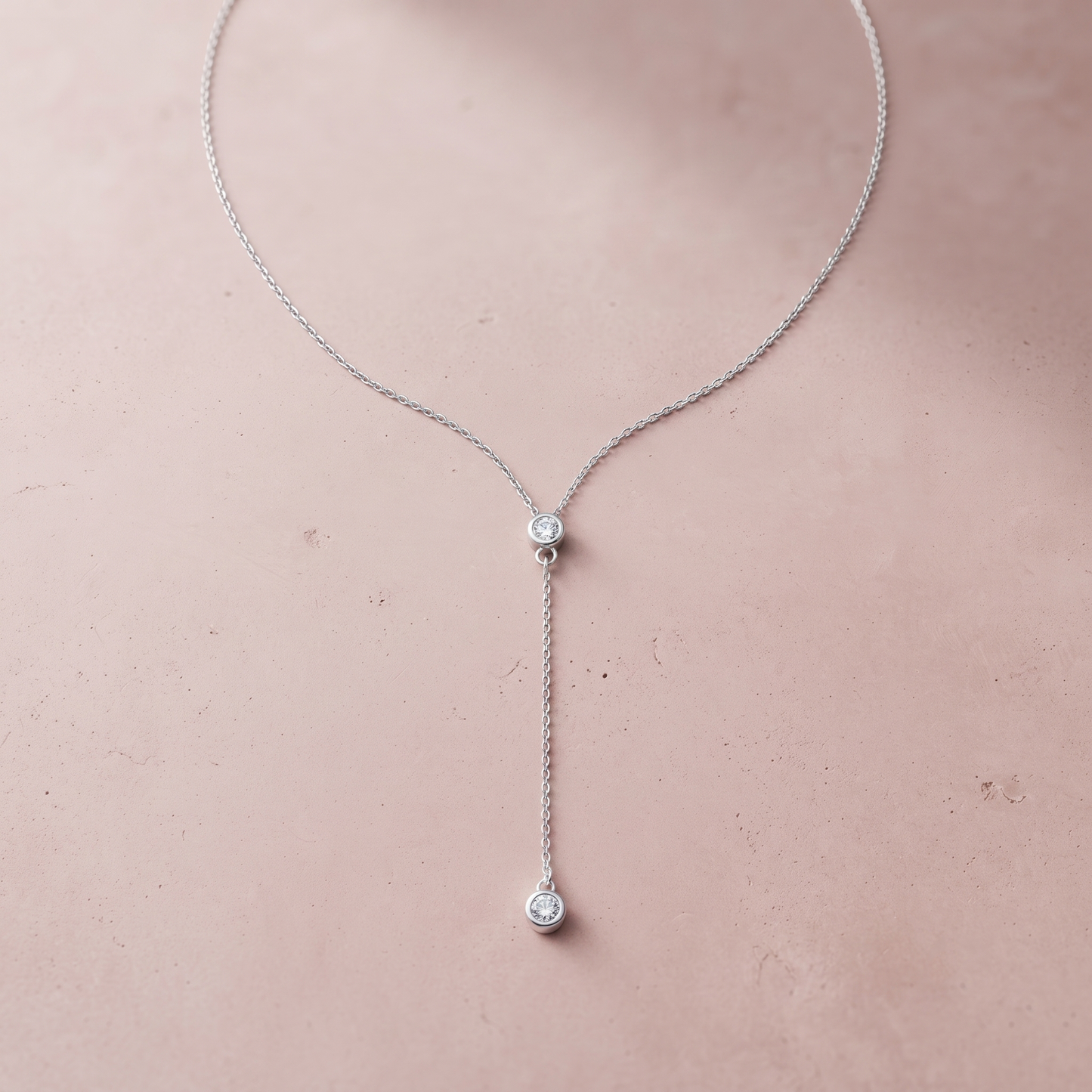 Silver Y Drop Necklace