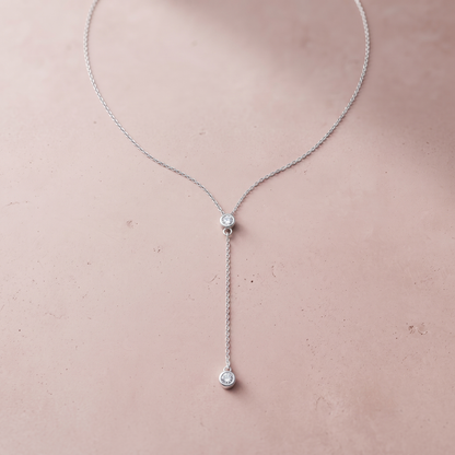 Silver Y Drop Necklace