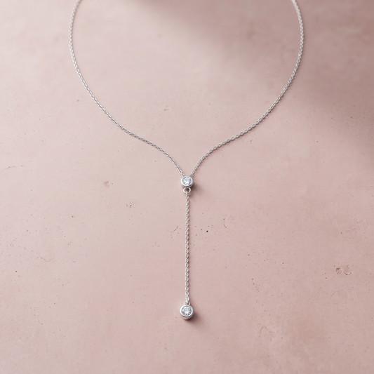 Silver Y Drop Necklace